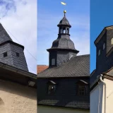 3 Kirchen Wanderung Die Türme der Kirche Döhlen, Laasen und Unterloquitz Foto: CC BY-SA 4.0